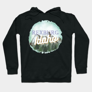 rexburg idaho mountain watercolor Hoodie